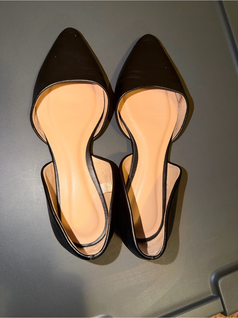 a new day Black Pointed D'Orsay Flats